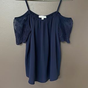 Active USA, Medium, blue, off the shoulder shirt